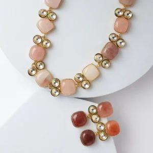 Agate Kundan Necklace Set