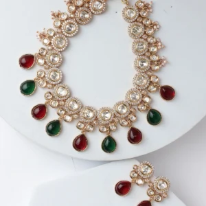 Polki Kundan Necklace with Earrings