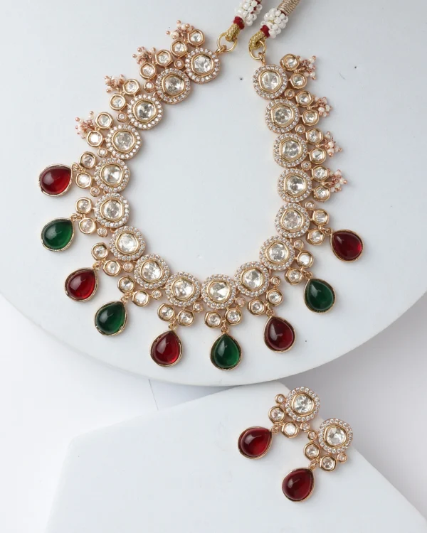 Polki Kundan Necklace with Earrings