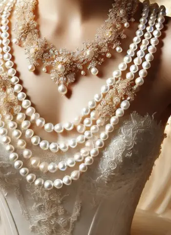 Bridal Wear long pearl necklace set