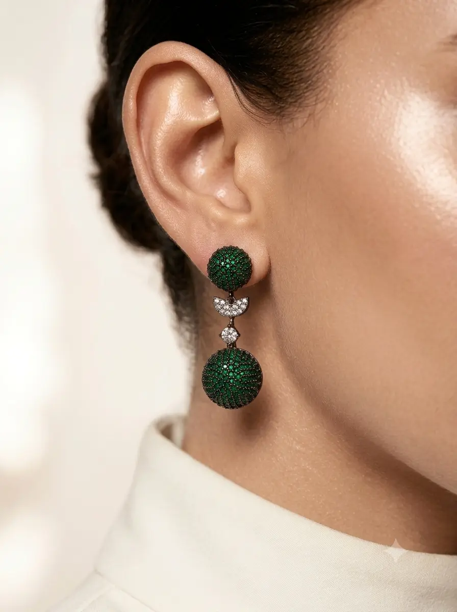 Emerald Enchant Earrings - Image 2