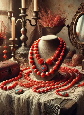 antique coral necklace​