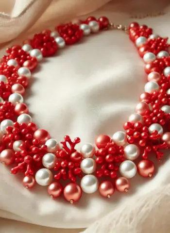 coral and pearl necklace​