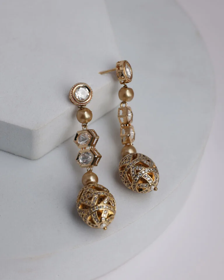 Emerald Blaze Drops Long Earrings for Women