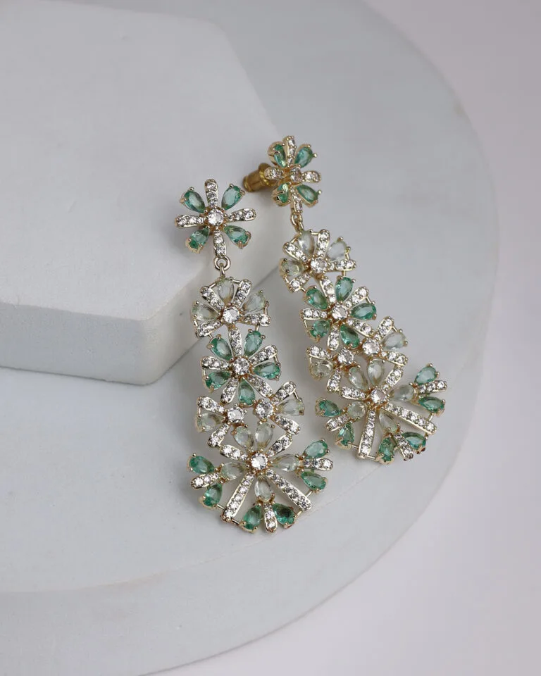 Silver Tree Long Earrings for Women