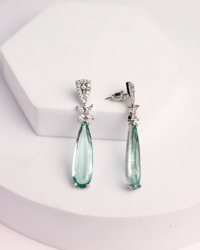 Emerald Blaze Drops Long Earrings for Women