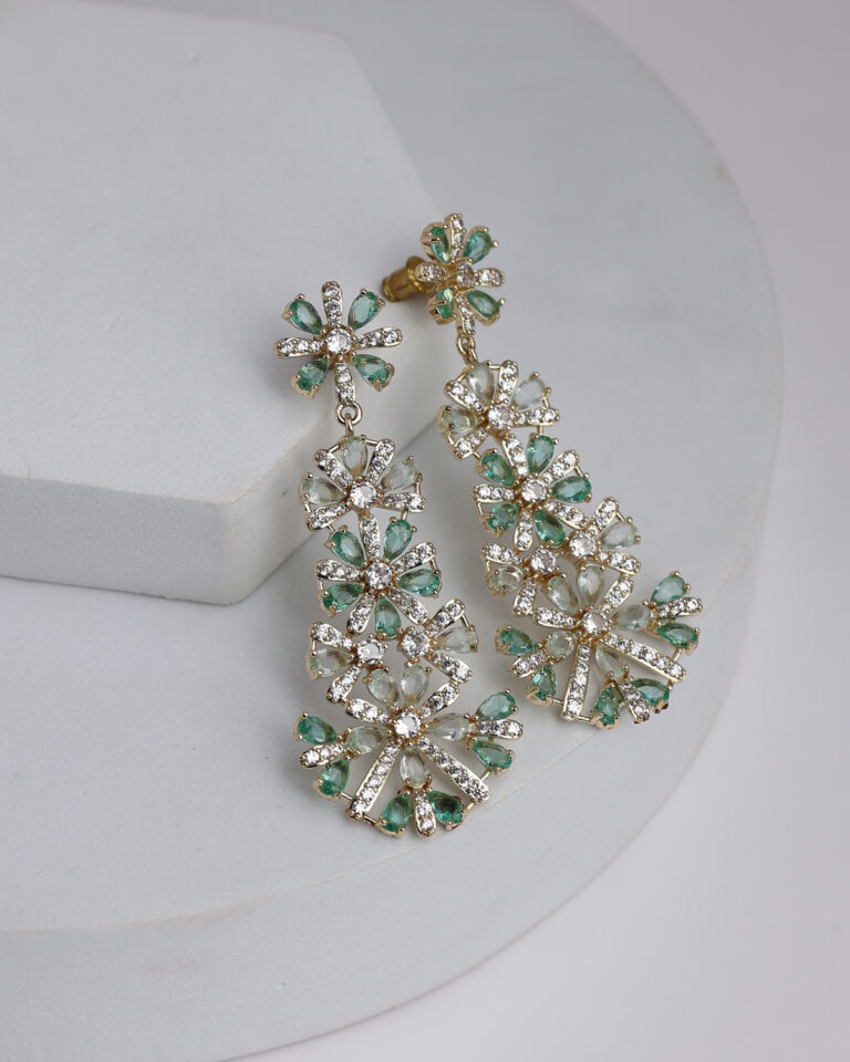 Green FloraDrop Earrings for women