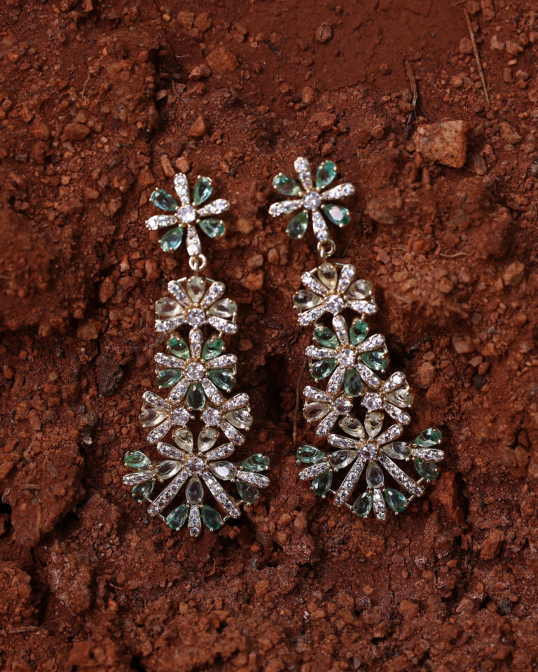 Green FloraDrop Earrings for women