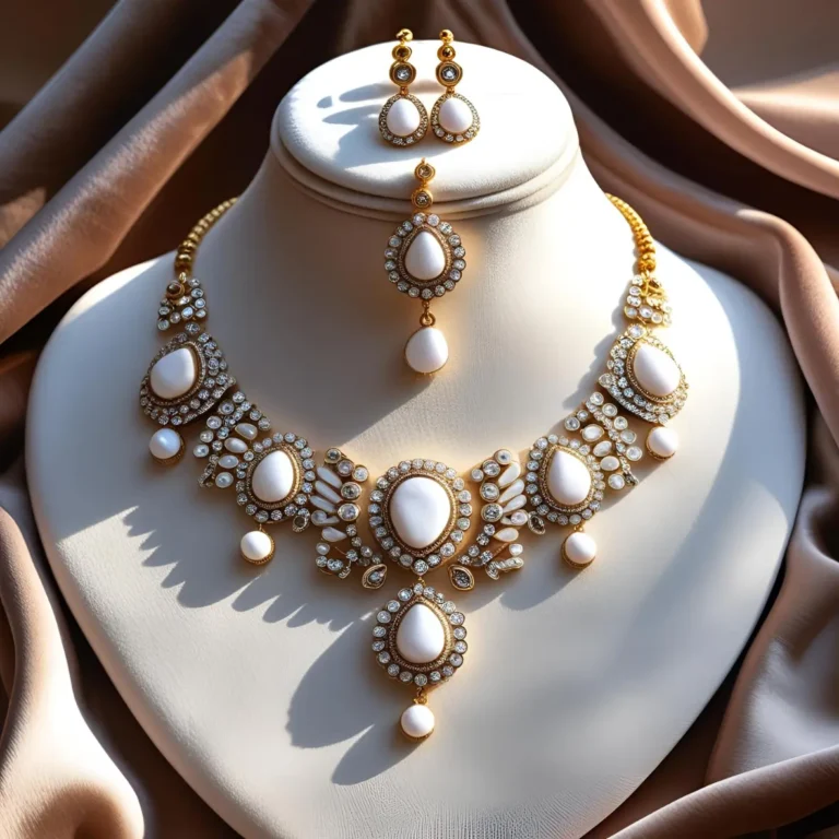 shite stone necklace design
